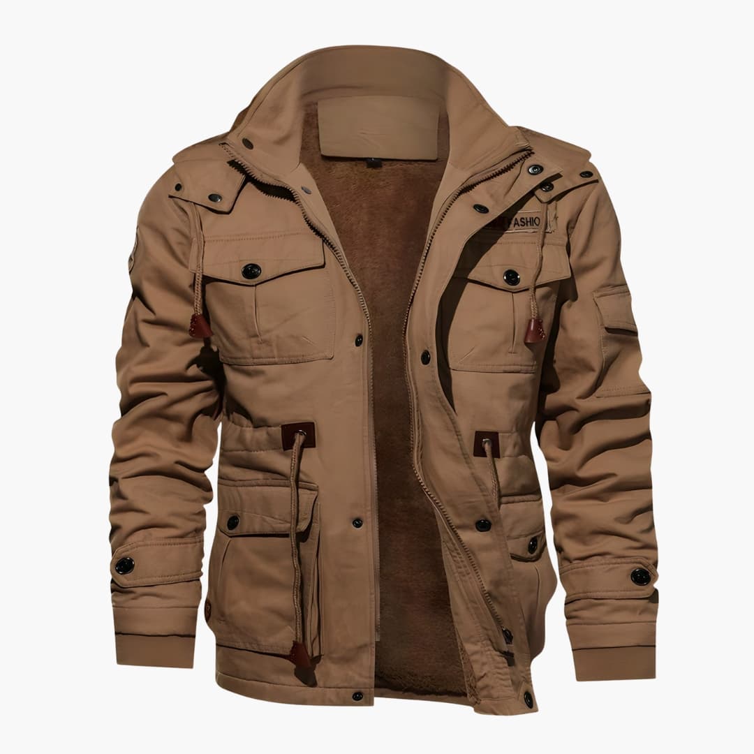 Veste Homme à Capuche avec Multiples Poches sur le Devant