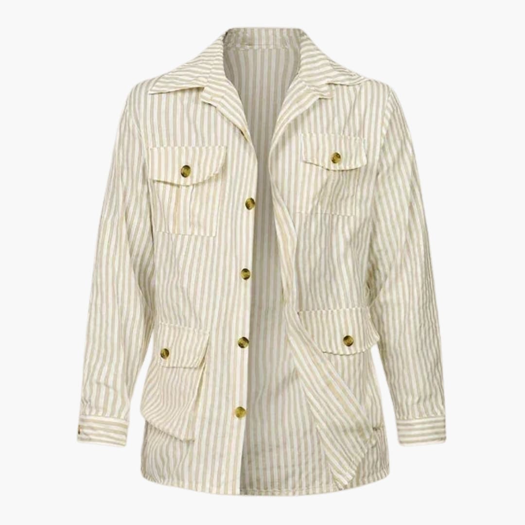 Veste Homme à Rayures Verticales et Fermeture