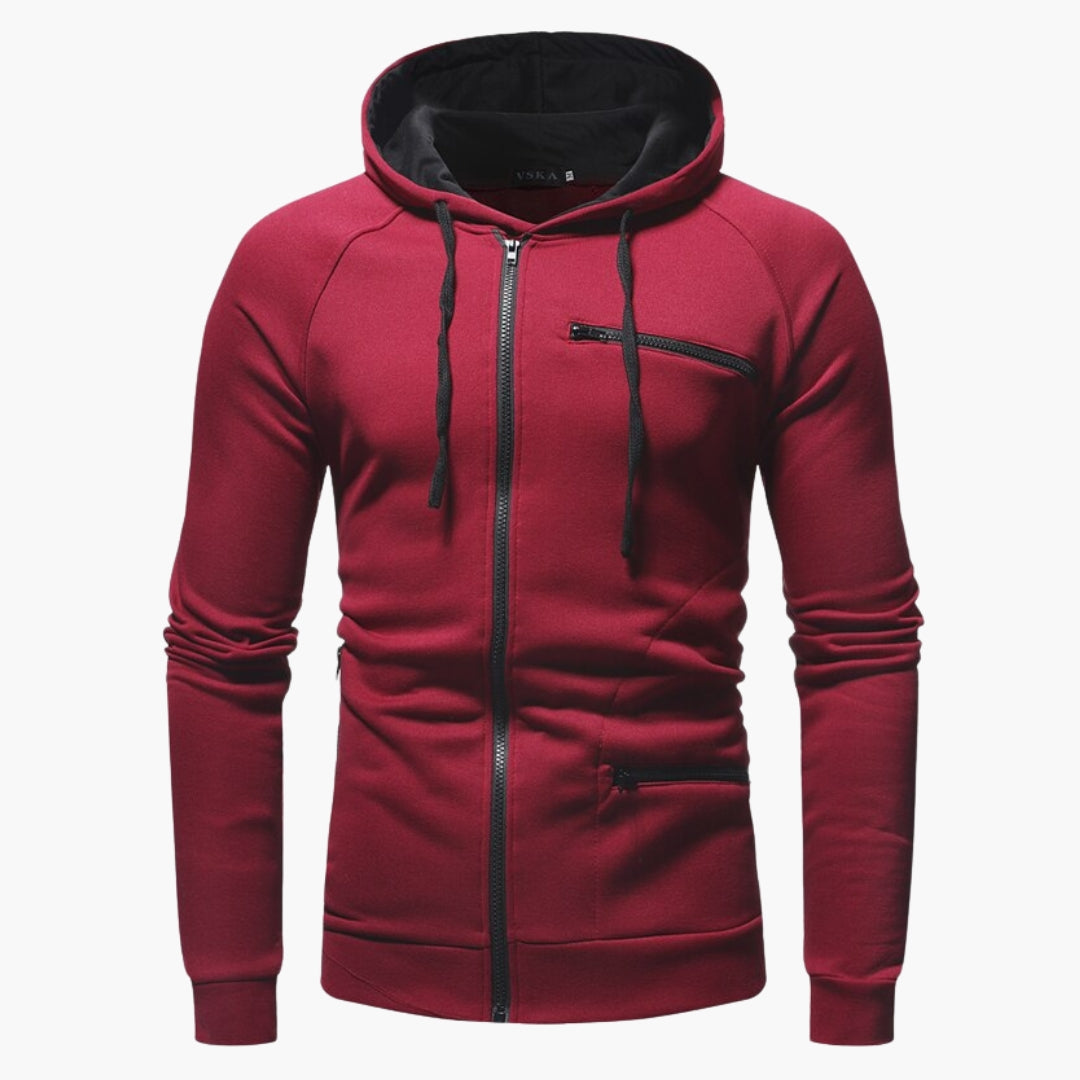 Giacca Uomo con Cappuccio e Tasche Frontali