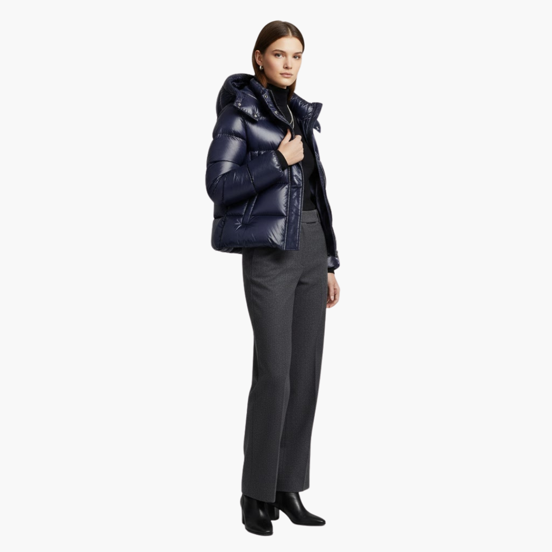 Veste Matelassée Femme avec Capuche et Poches Devant