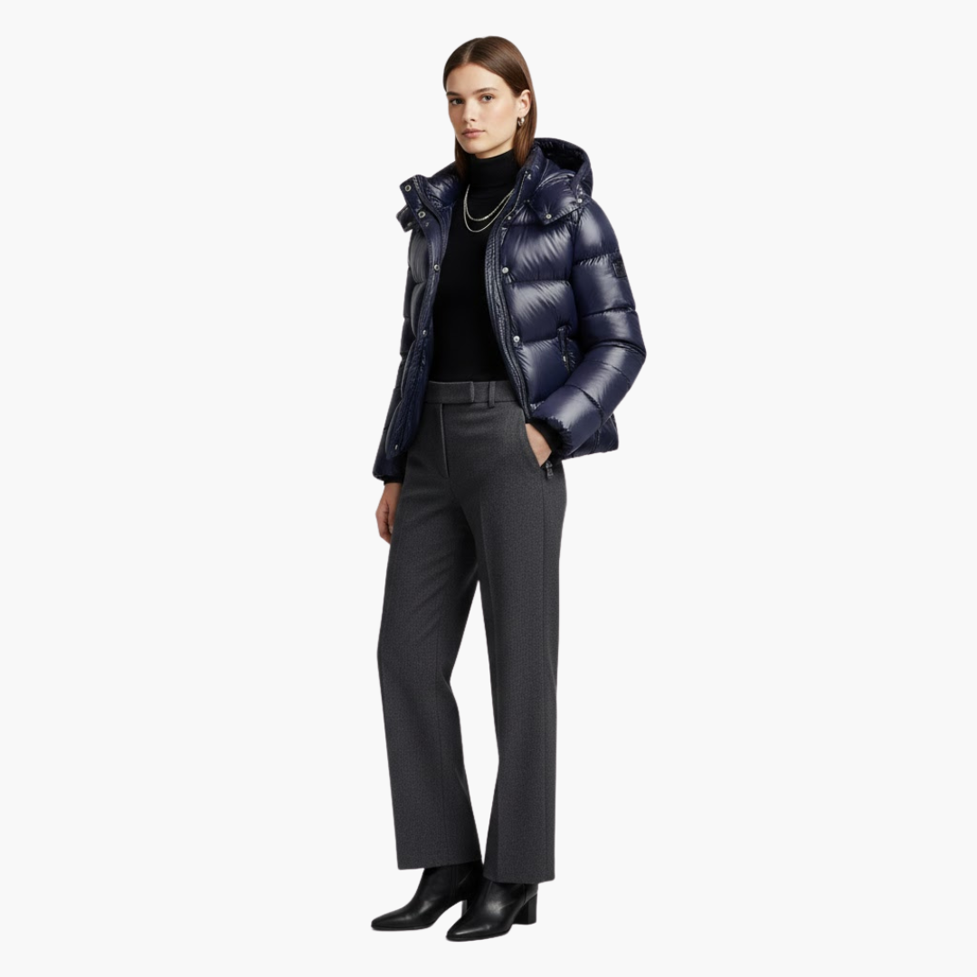Veste Matelassée Femme avec Capuche et Poches Devant