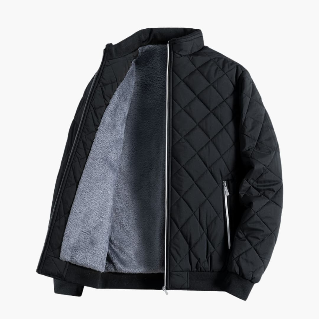 Veste Matelassée Homme avec Doublure Intérieure et Fermeture Éclair Frontale