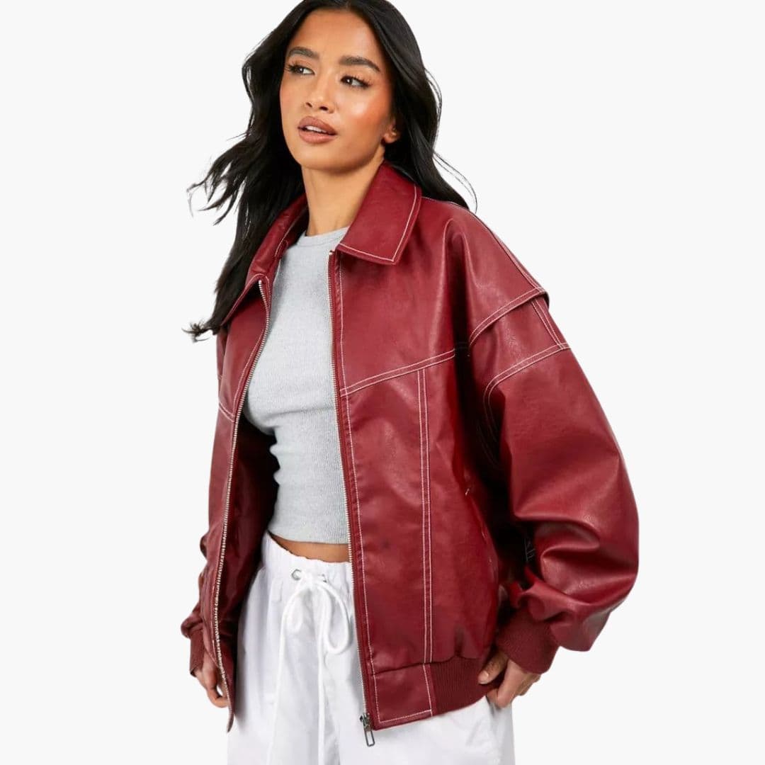 Giacca Oversize Donna con Chiusura Lampo
