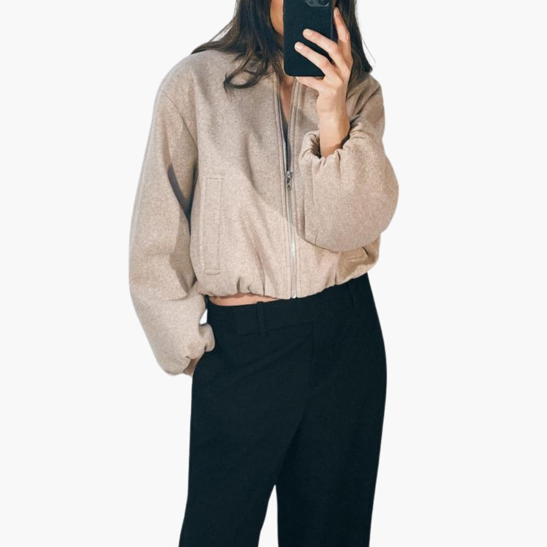 Veste bomber décontractée femme à coupe fluide et design moderne