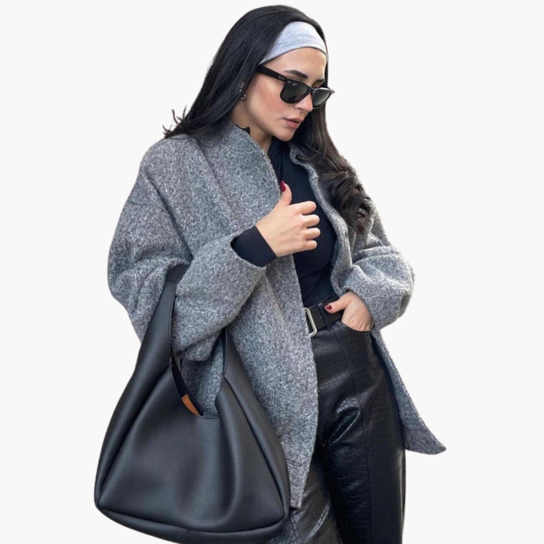 Giacca bomber donna con collo alto e tasche anteriori