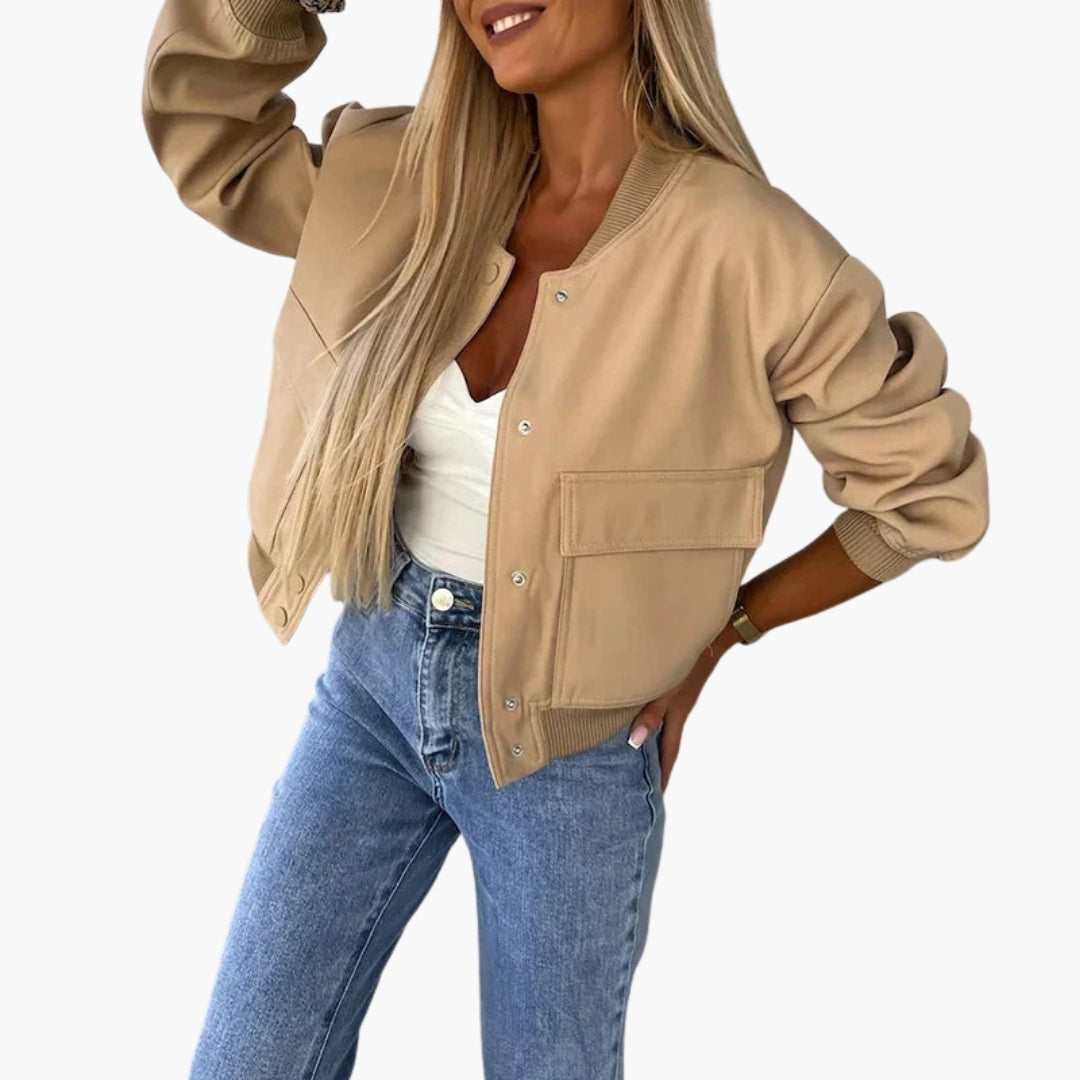 Veste bomber femme avec fermeture à pressions