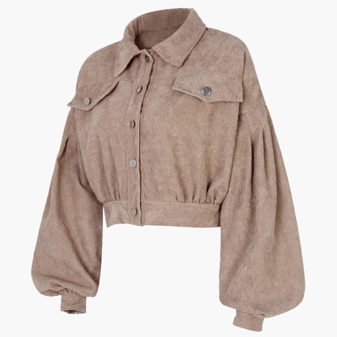 Veste bomber femme courte avec fermeture zippée et ourlet côtelé