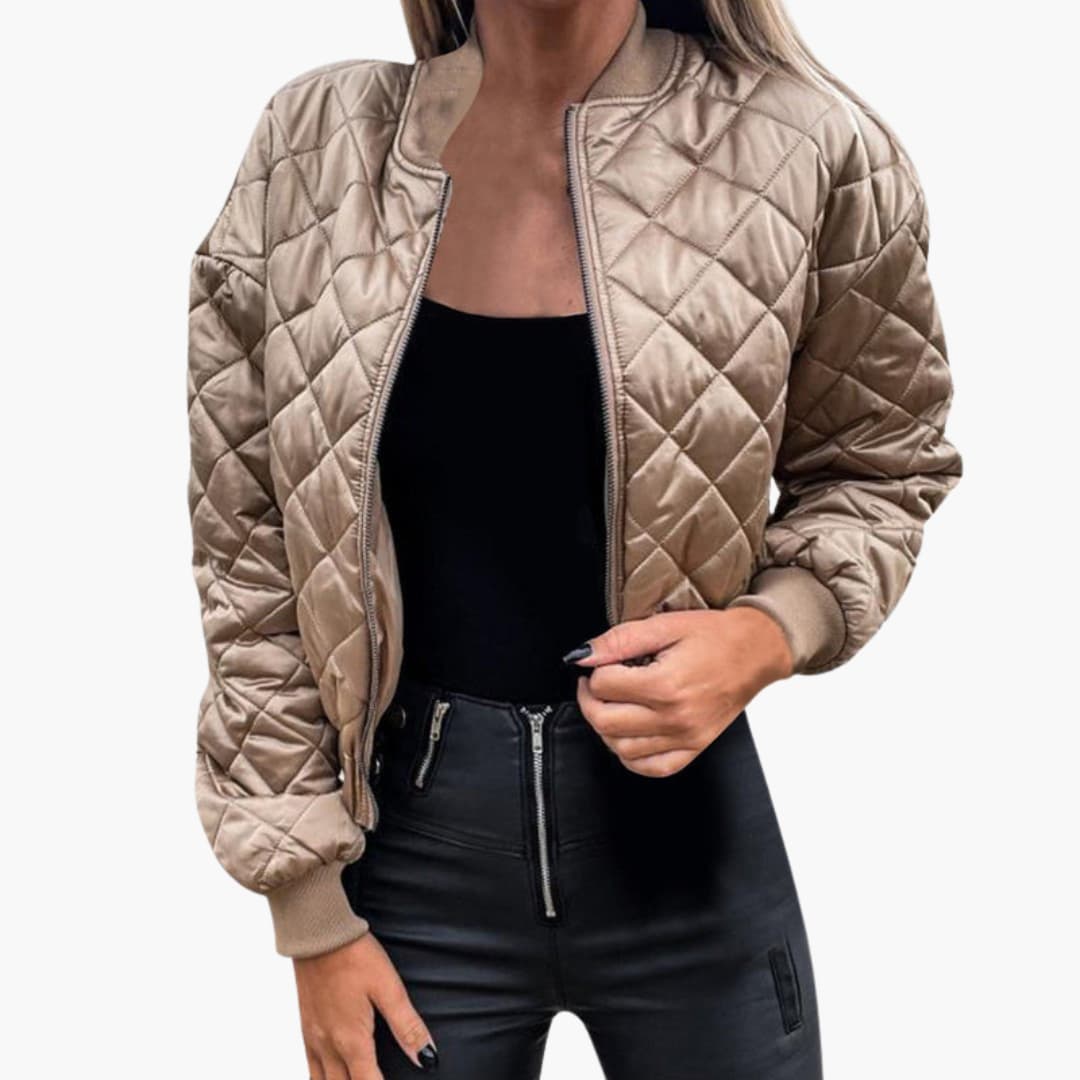 Veste bomber femme matelassée avec fermeture zippée