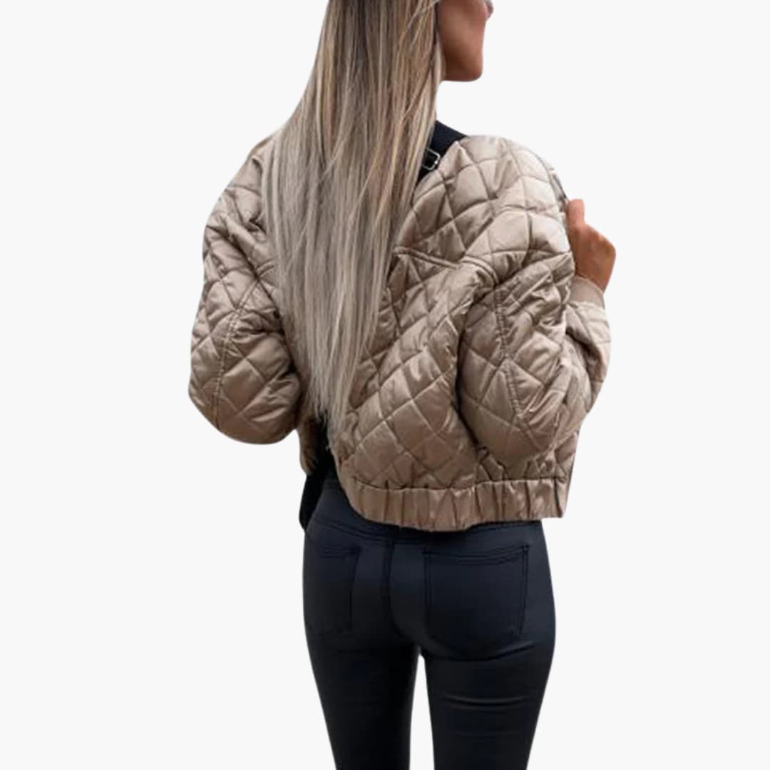 Veste bomber femme matelassée avec fermeture zippée