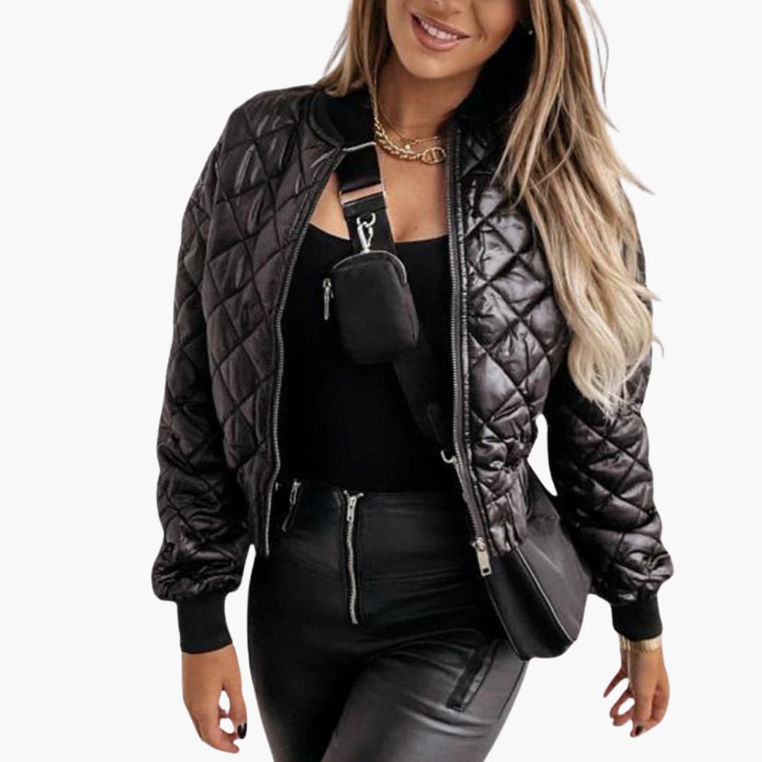 Veste bomber femme matelassée avec fermeture zippée