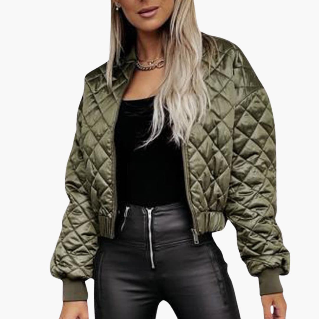 Veste bomber femme matelassée avec fermeture zippée
