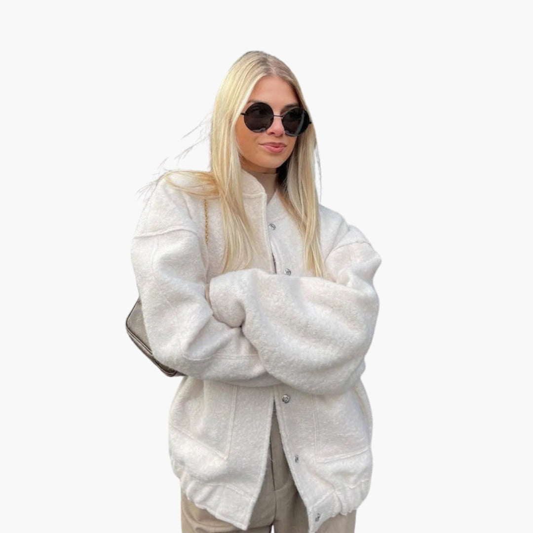 Veste bomber femme oversize avec fermeture à pressions