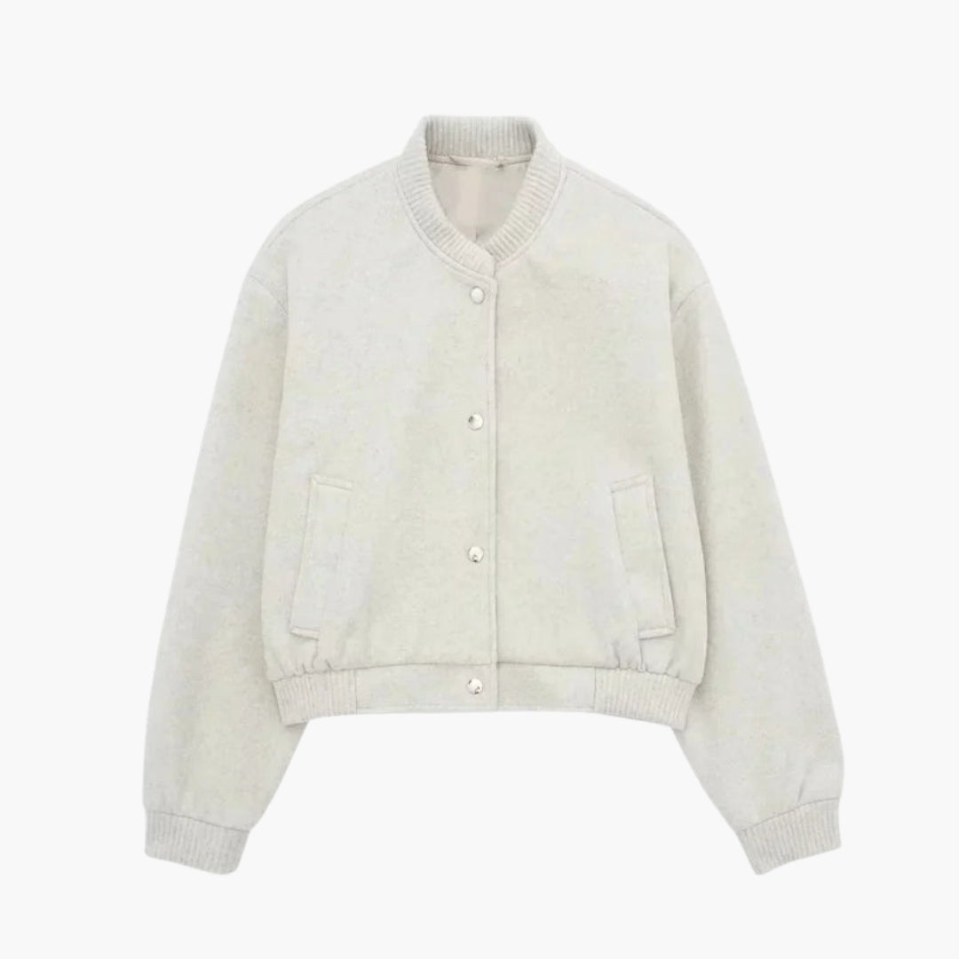 Veste bomber femme raccourcie avec fermeture par boutons