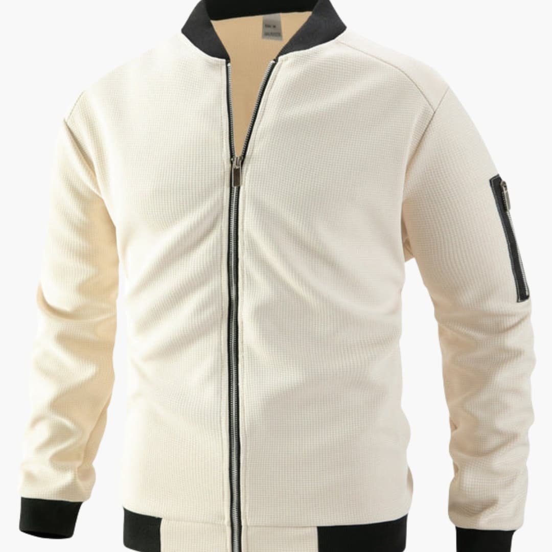 Giacca bomber uomo con collo alto e chiusura con zip