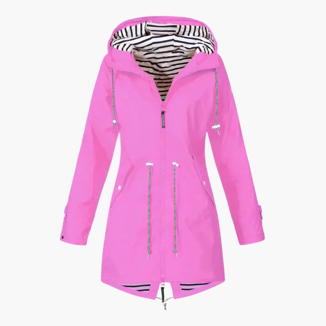 Veste coupe-vent femme longue à capuche