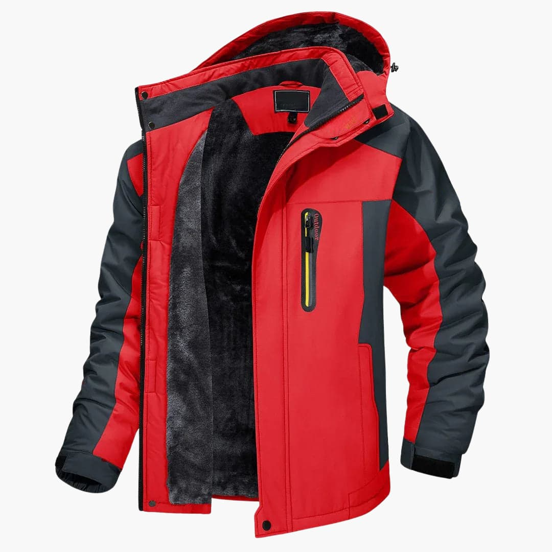 Veste d’extérieur pour homme avec capuche et fermeture éclair sur le devant