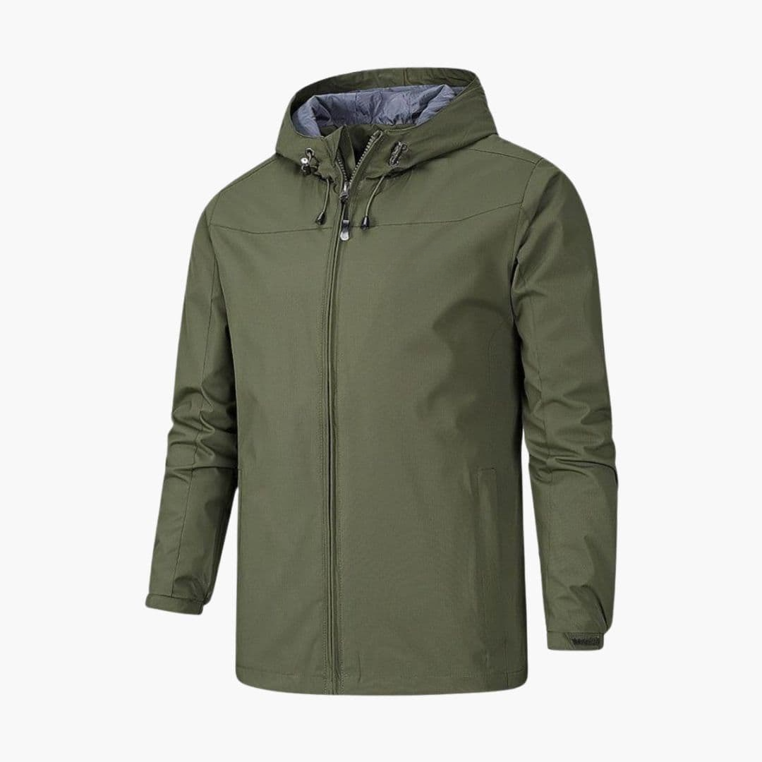 Veste de pluie homme à capuche avec fermeture éclair