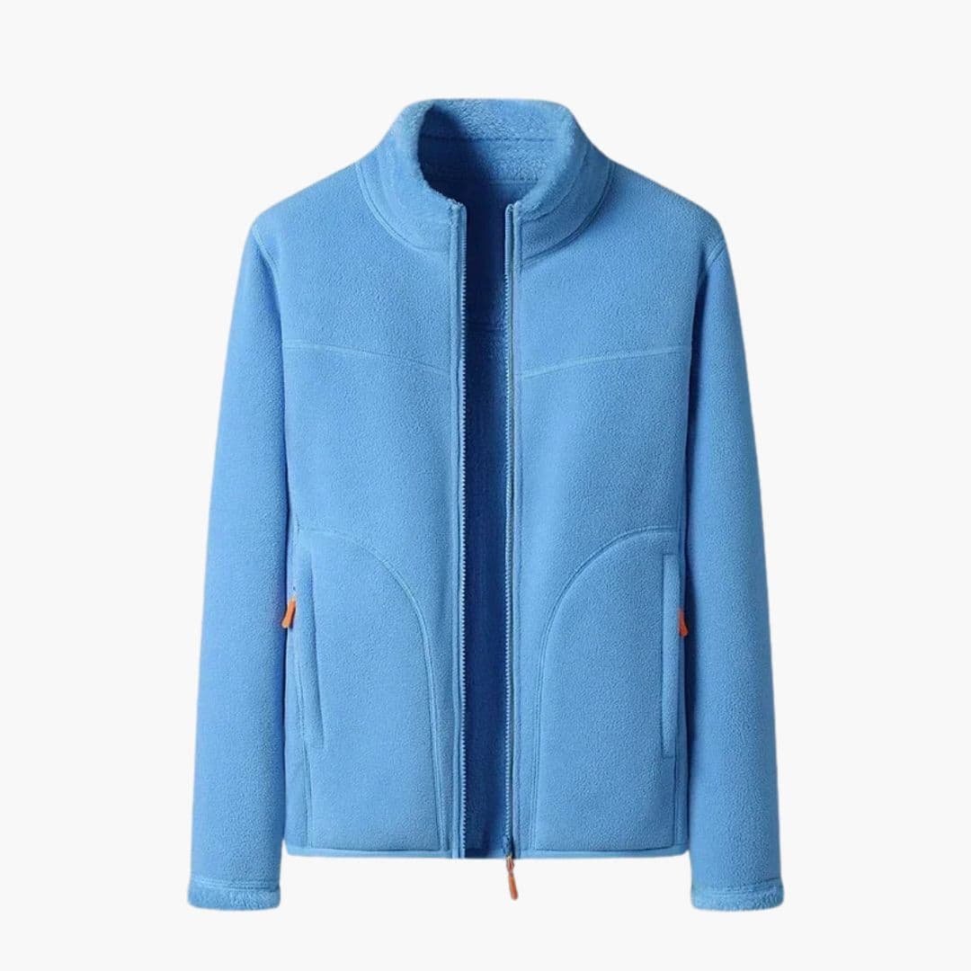 Casaco de ski feminino com gola alta e bolsos laterais