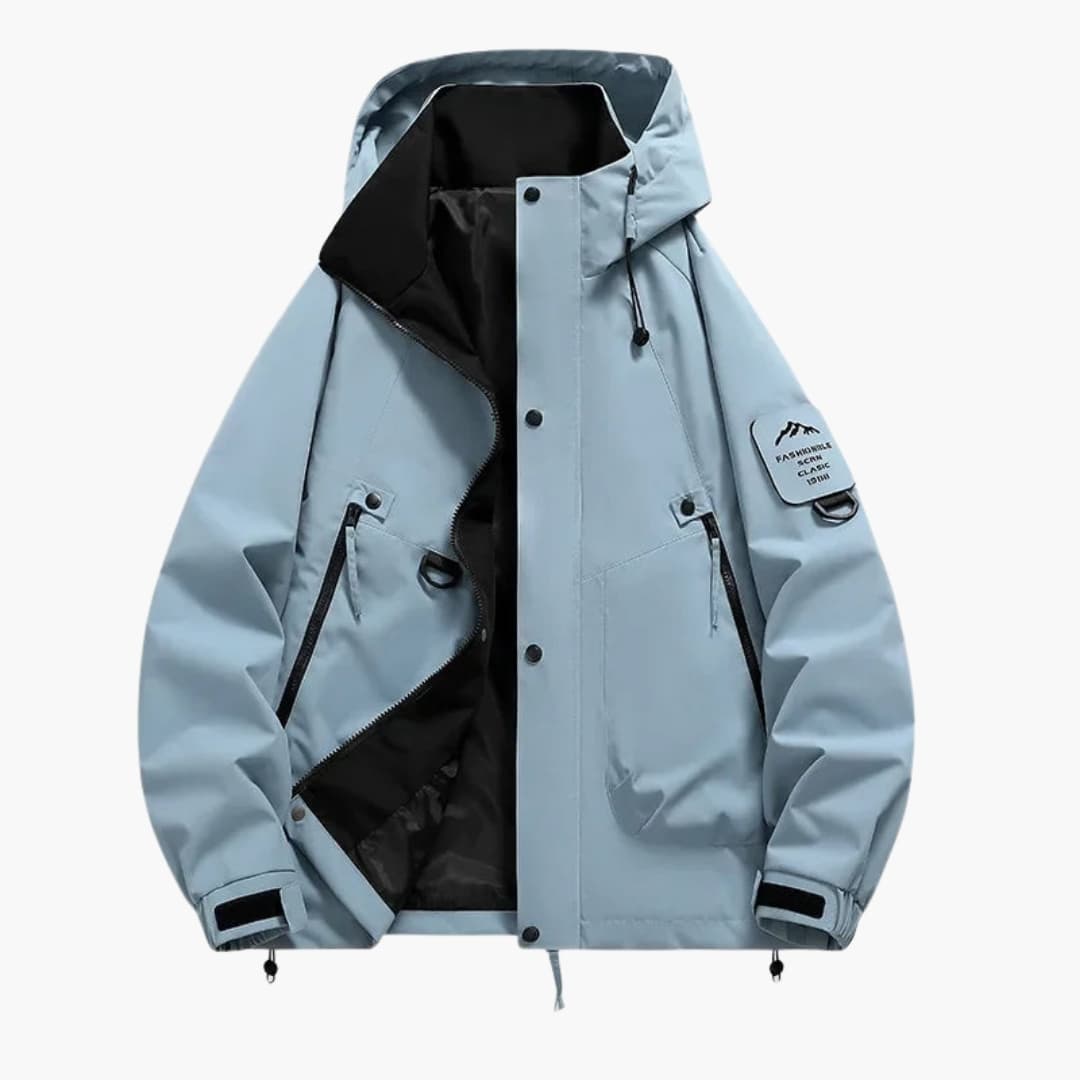 Veste de ski unisexe avec capuche intégrée et zip complet