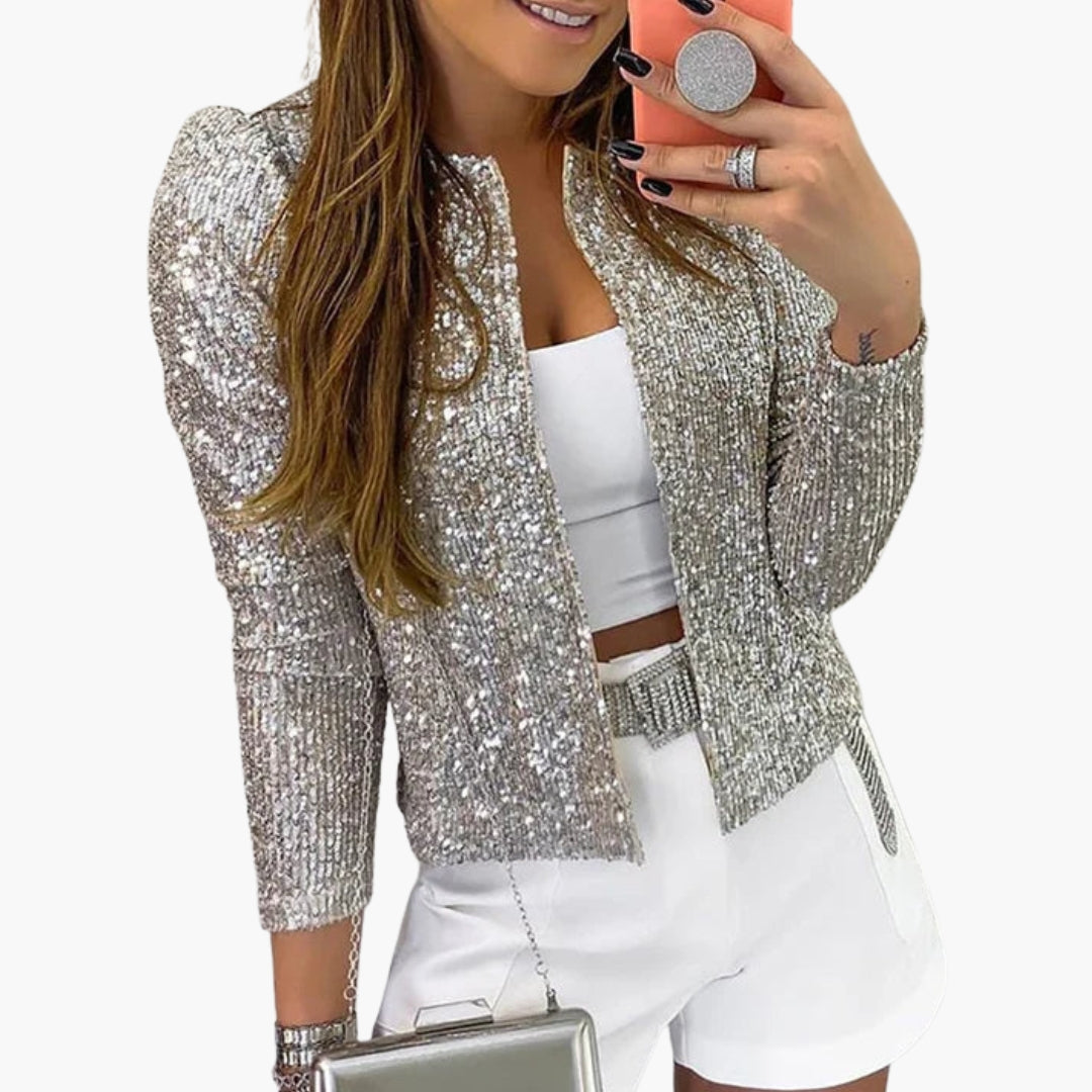 Veste femme manches longues avec surface sequins