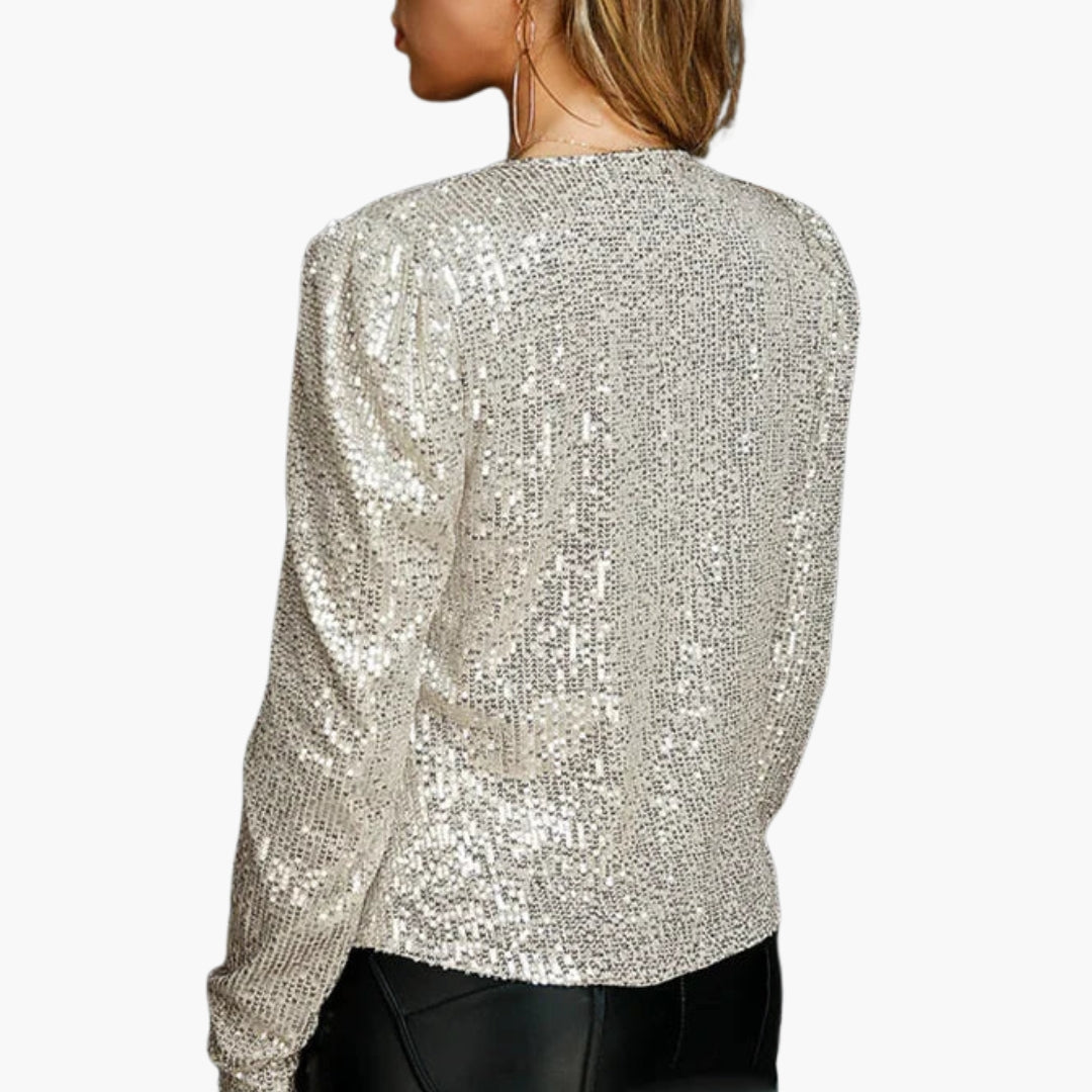 Veste femme manches longues avec surface sequins