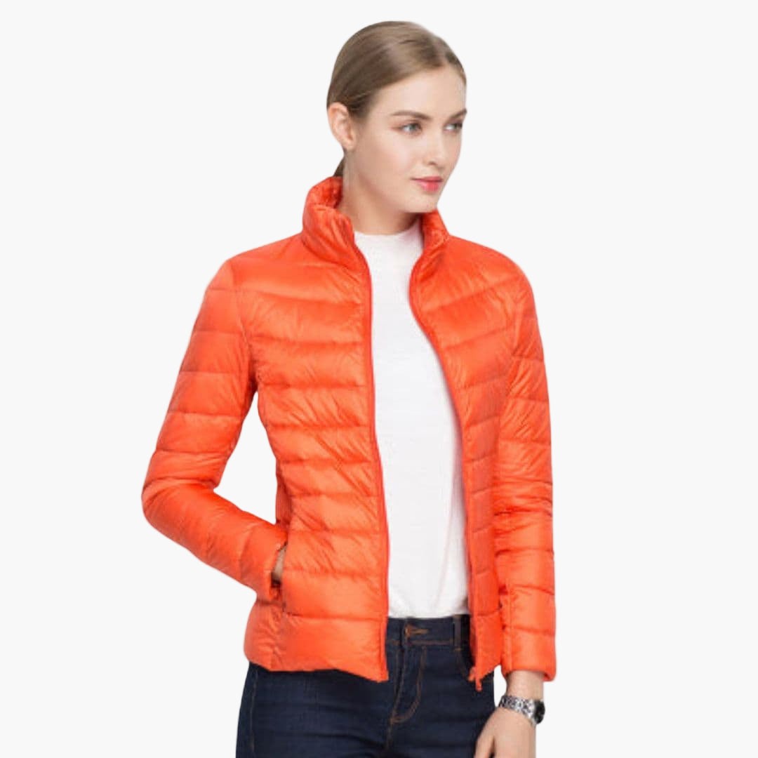 Veste femme matelassée avec fermeture zippée