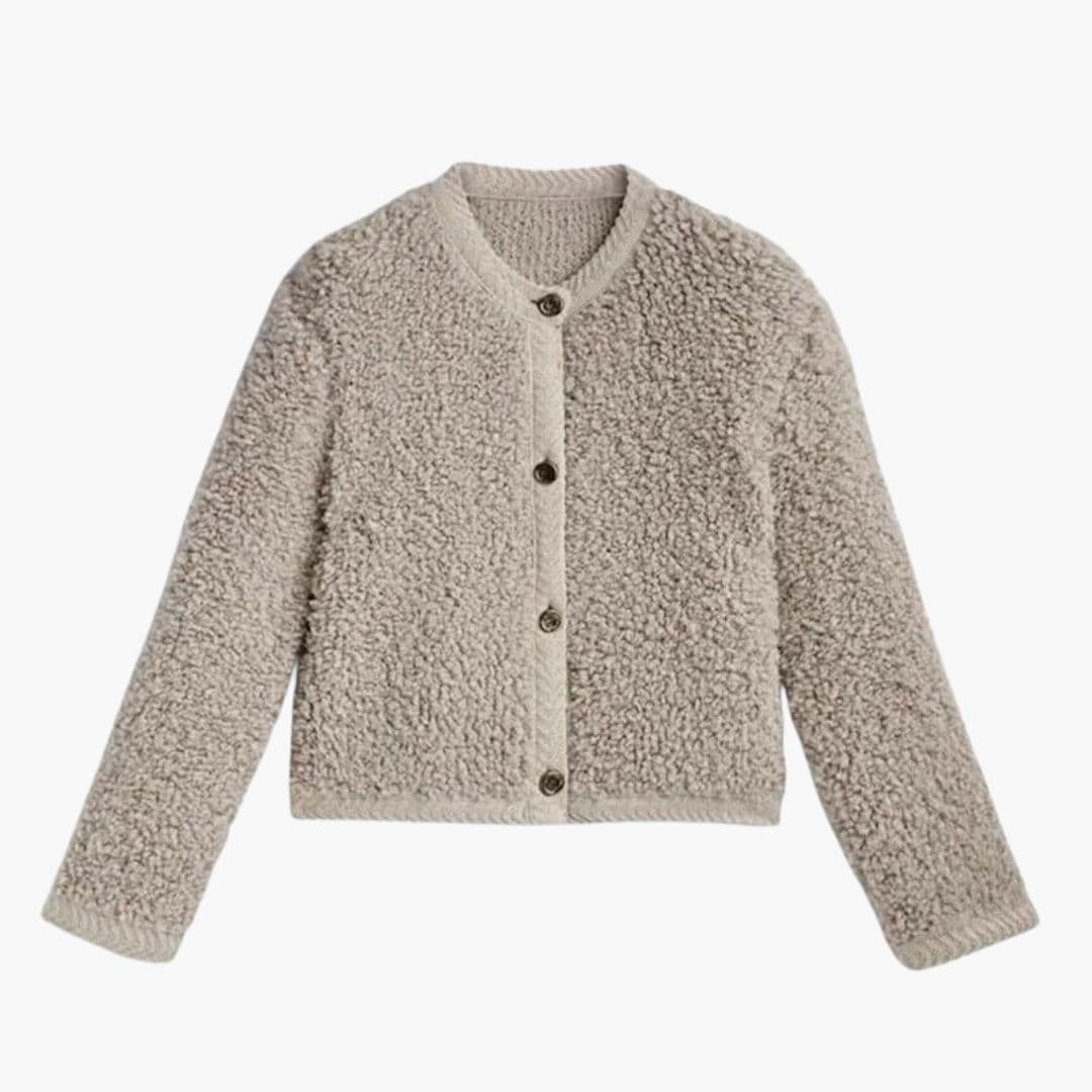 Damevest i teddy-stil med knapper foran