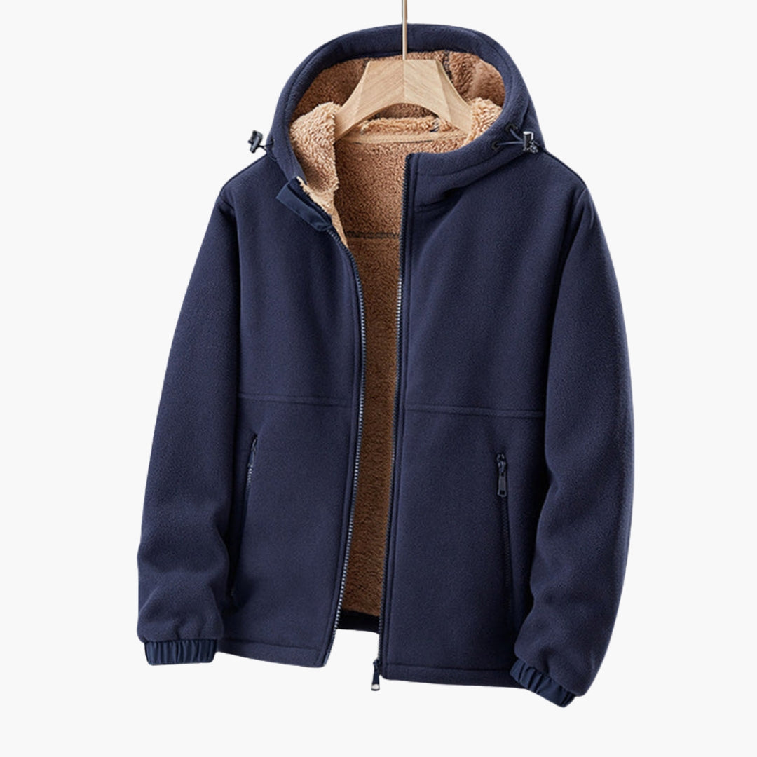 Giacca da uomo con cappuccio e tasche con cerniera