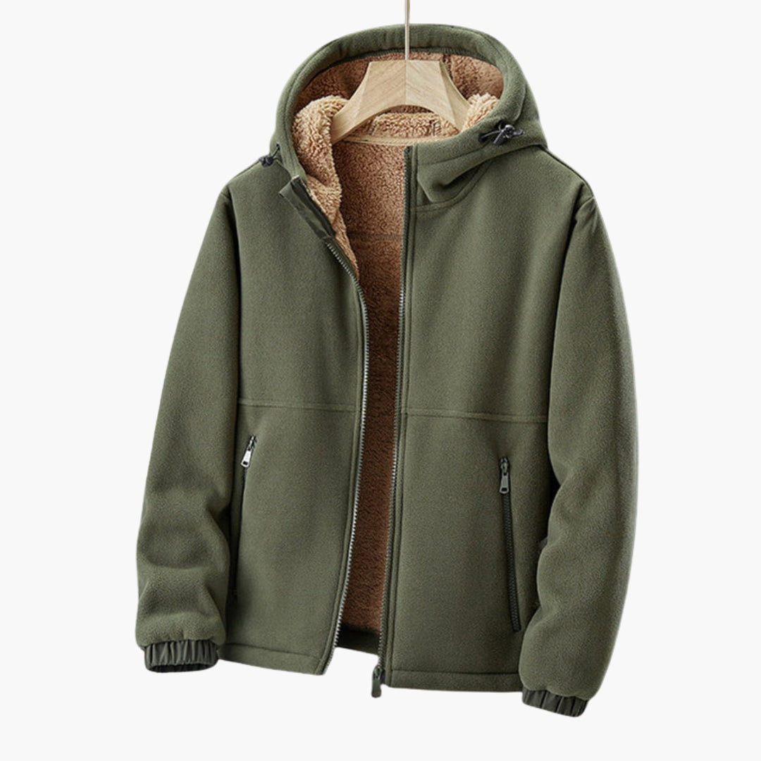 Giacca da uomo con cappuccio e tasche con cerniera