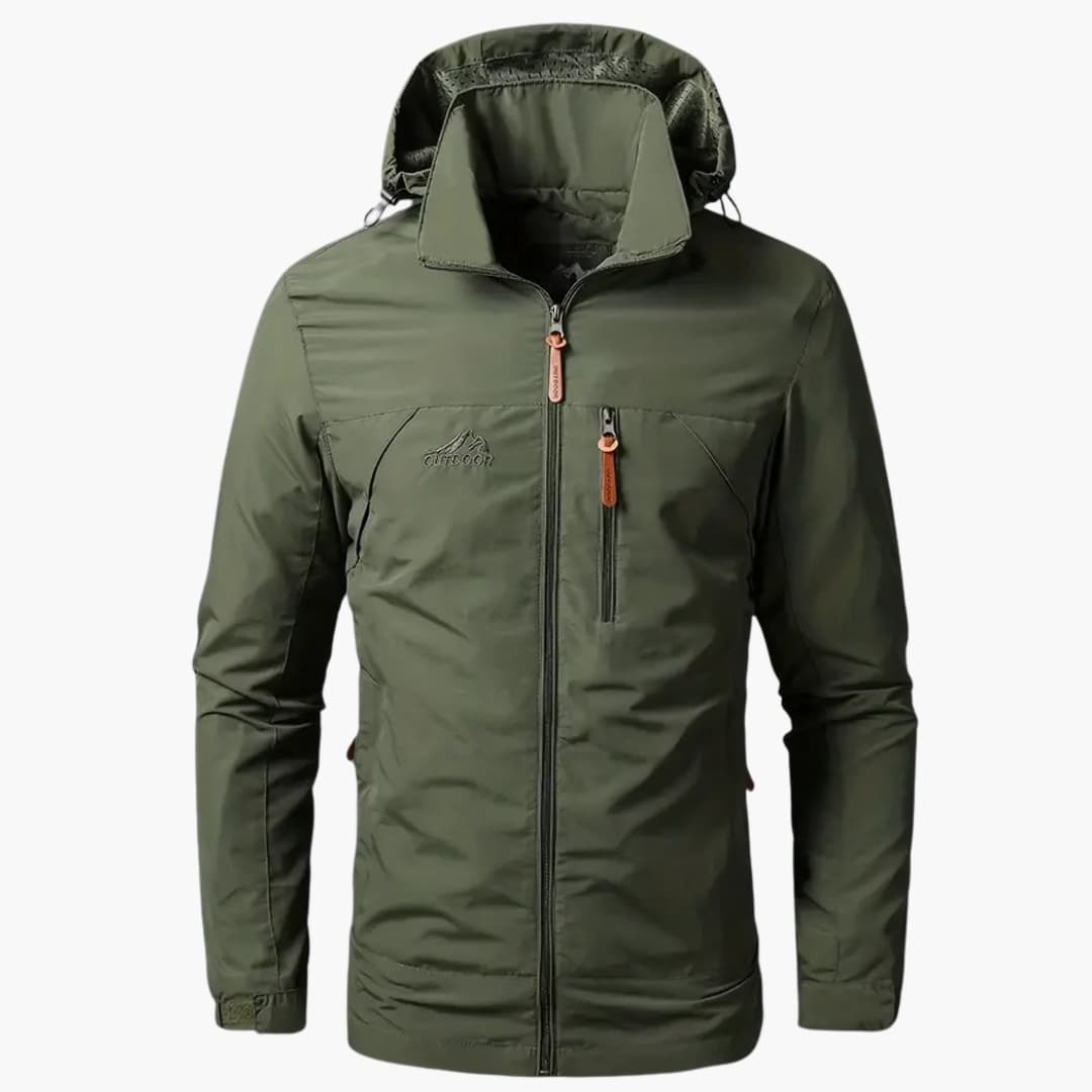Veste homme avec capuche ajustable et fermeture zippée