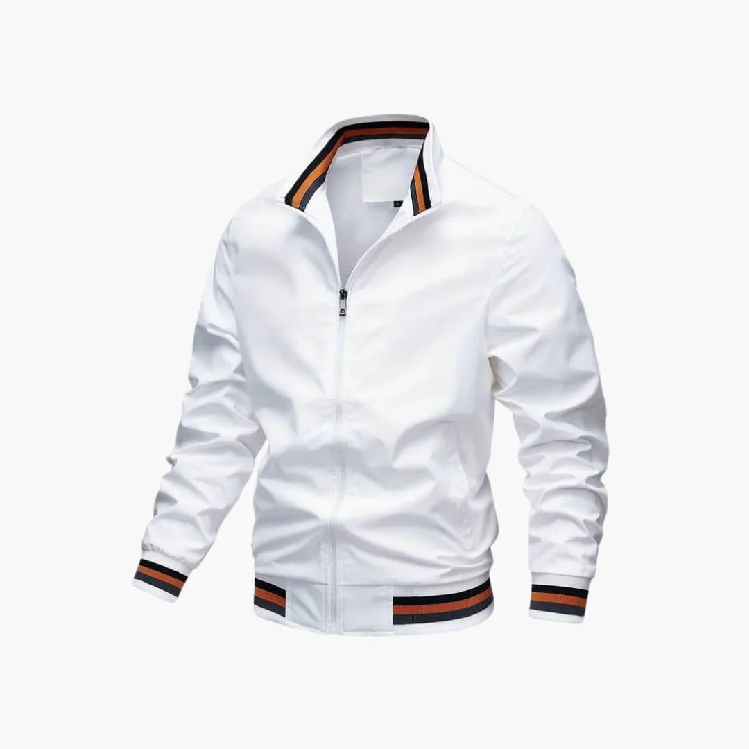 Veste homme avec fermeture éclair et ourlet côtelé
