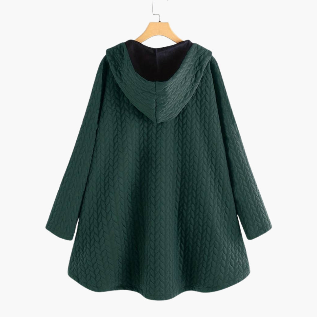 Veste matelassée femme à capuche et détails boutonnés