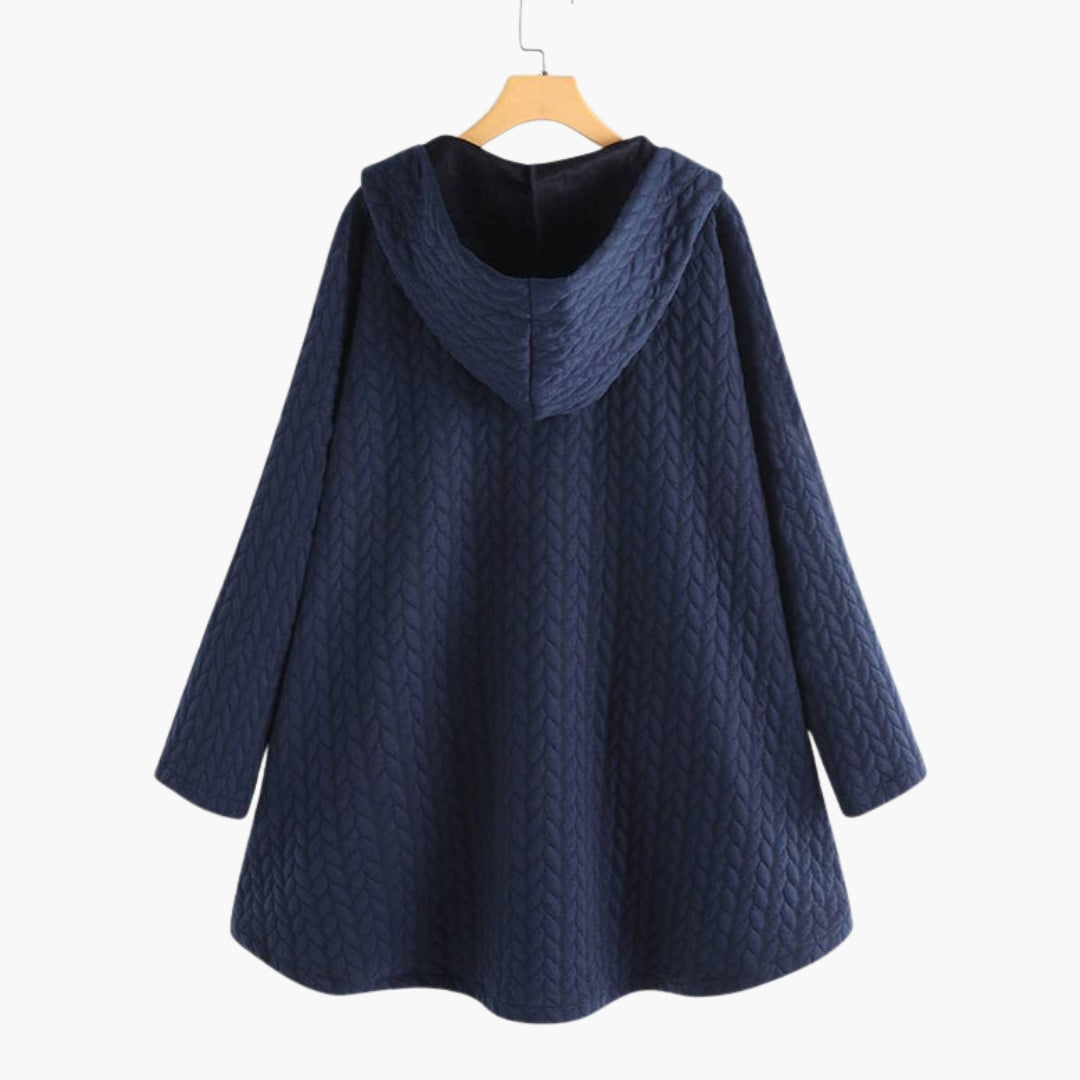 Veste matelassée femme à capuche et détails boutonnés