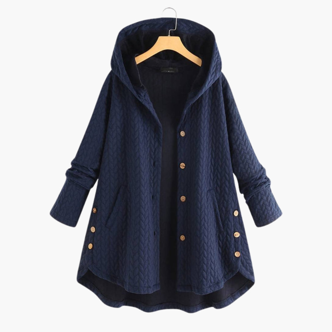 Veste matelassée femme à capuche et détails boutonnés