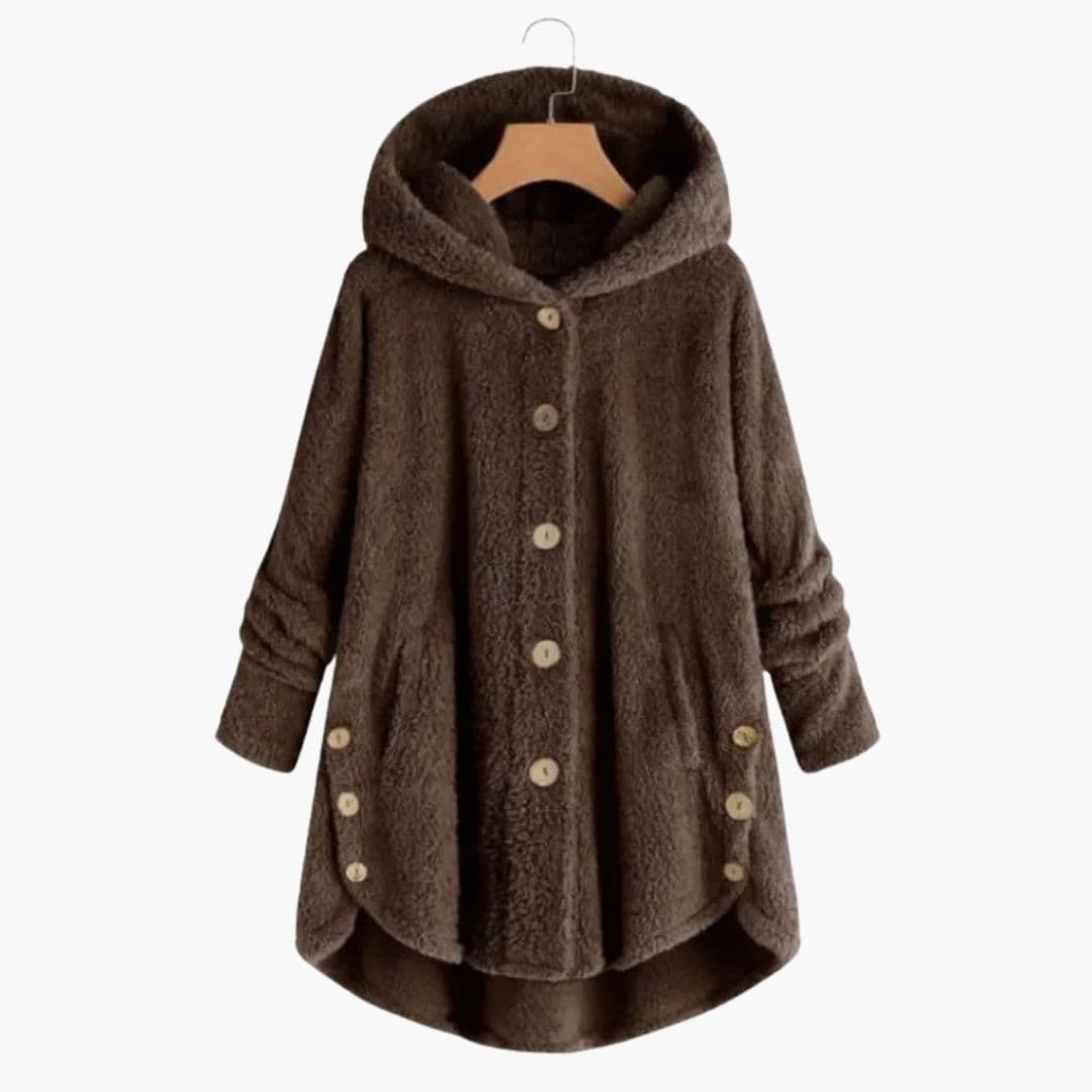 Giacca in pile da donna con cappuccio