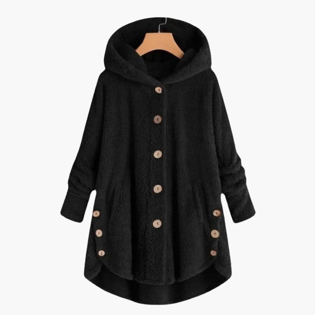 Giacca in pile da donna con cappuccio