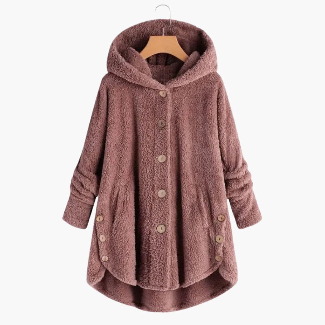 Giacca in pile da donna con cappuccio