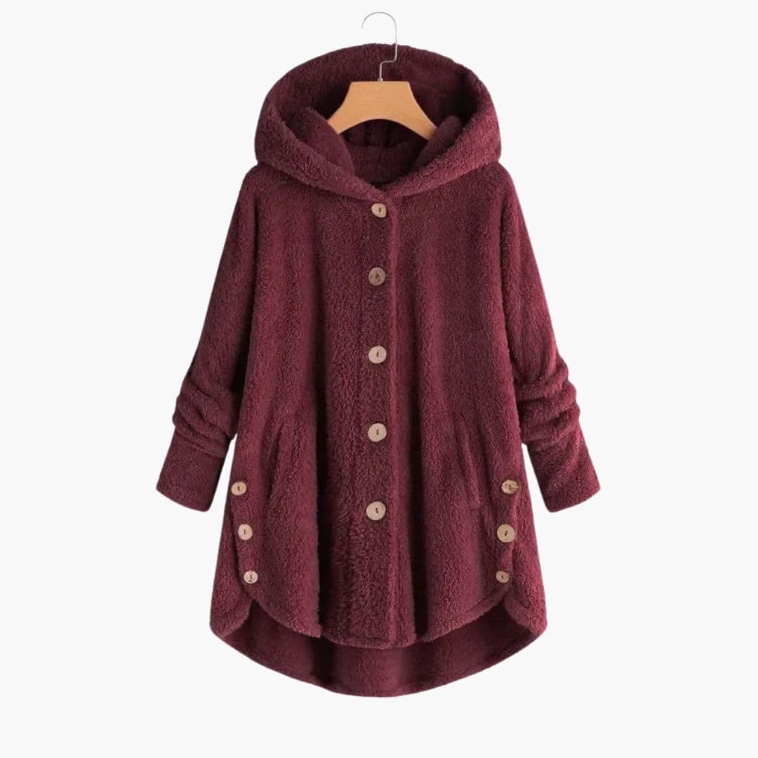 Giacca in pile da donna con cappuccio
