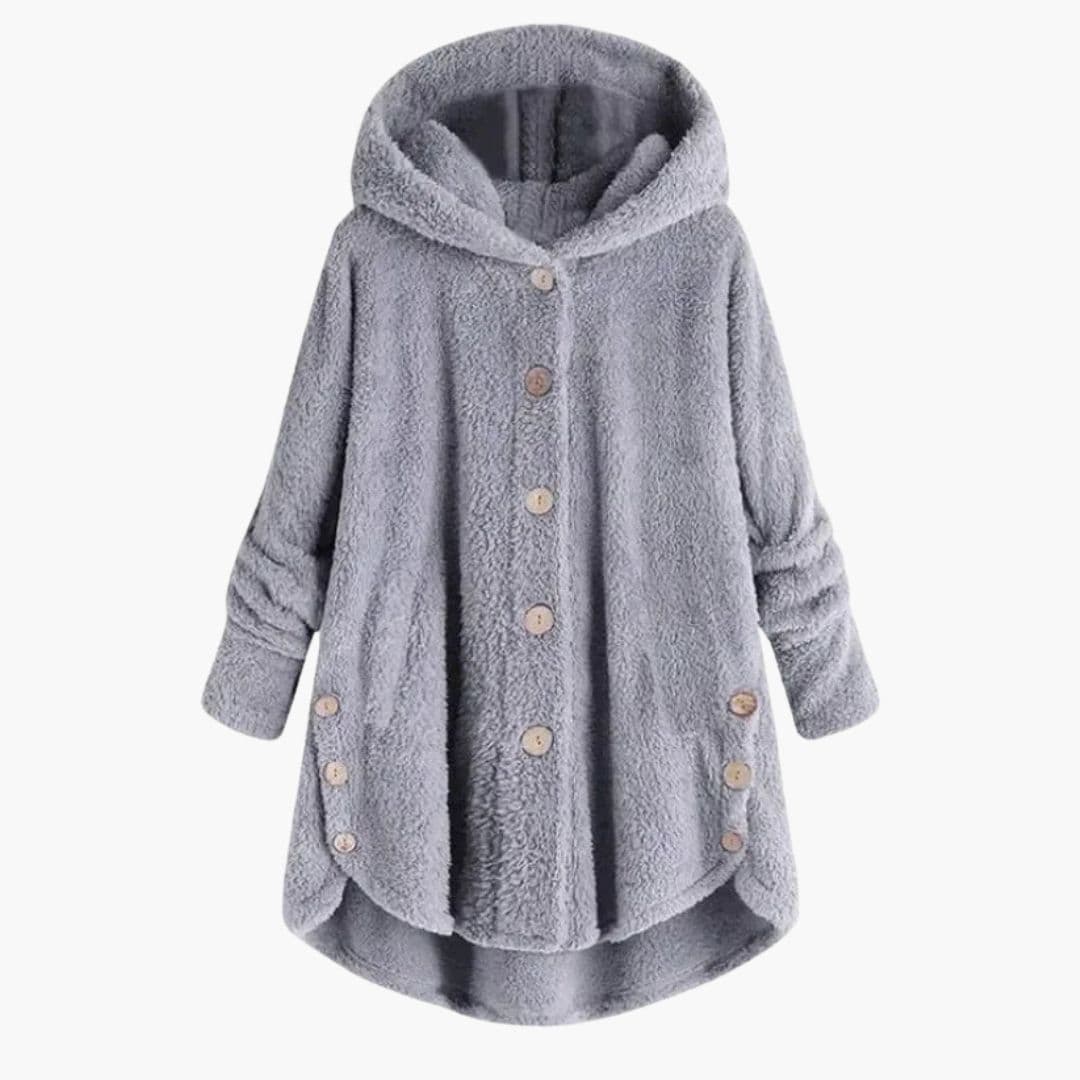 Giacca in pile da donna con cappuccio