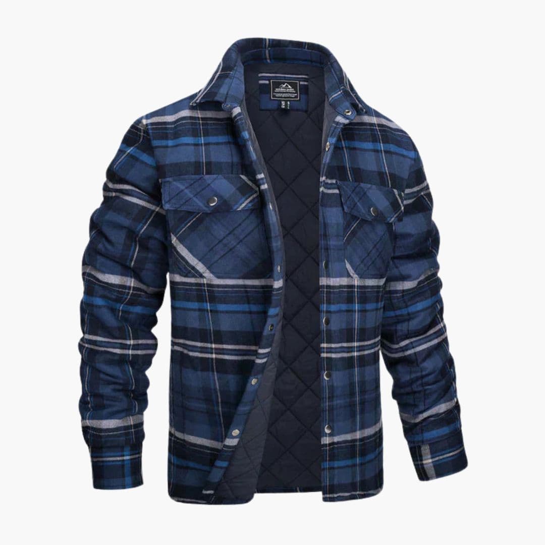 Camicia overshirt da uomo in flanella con bottoni